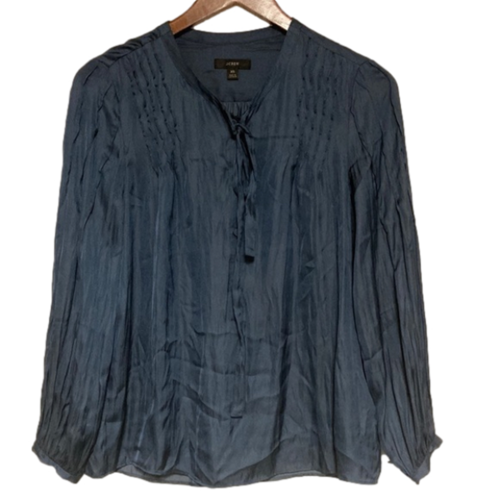 J. Crew Re-Imagined Pleated Long Sleeve Blouse